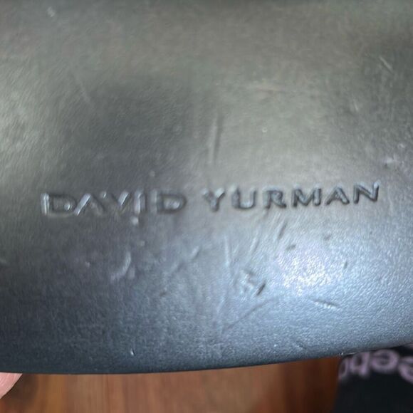 David Yurman gray pewter large sunglass case with cleaning cloth main image 5